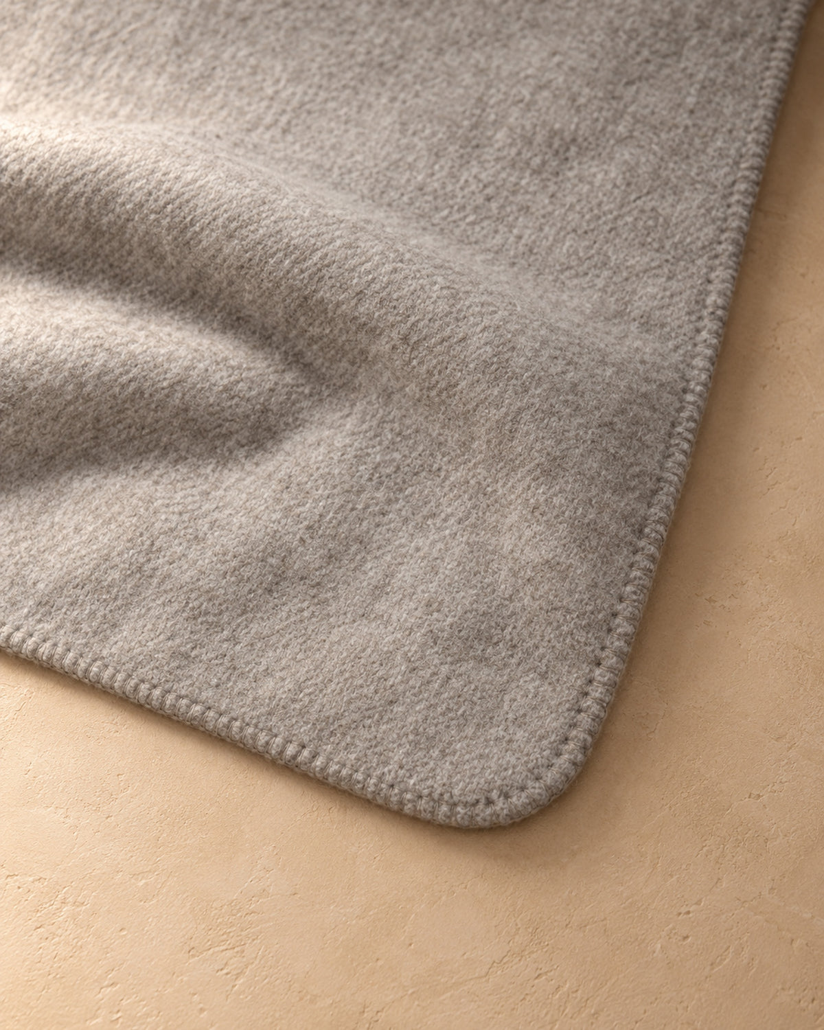 Wool Blanket, 150 x 200 cm, Beige, closeup view