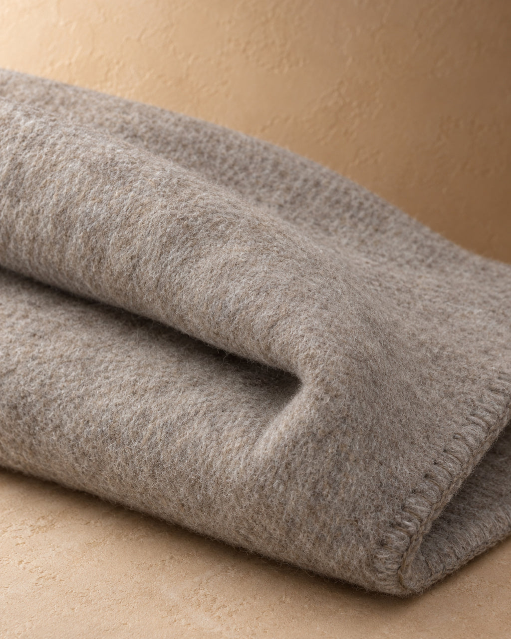 Wool Blanket, 150 x 200 cm, Beige, detail view