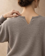 Pocket Tunic Dress in Cashmere, Beige, detail view