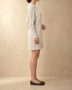 Batwing Sweater Dress in Cashmere, Beige, side view