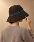 Harrier Yak Wool Brimmed Hat, Brown, worn view