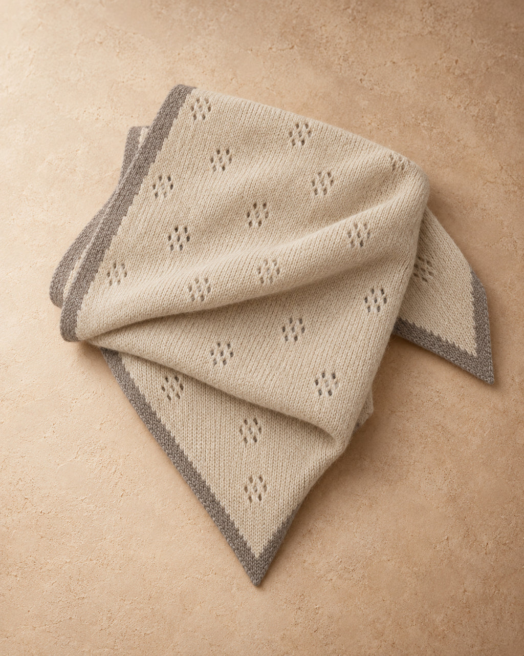 Salkhi Cashmere Neckerchief, Beige-grey, flat view