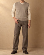 Takhi Cashmere V-Neck Knit Vest, Grey, front view